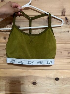 NIKE Olive Green Strappy Sports Bra